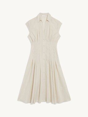 Sandro Andrina Striped Linen Midi Dress